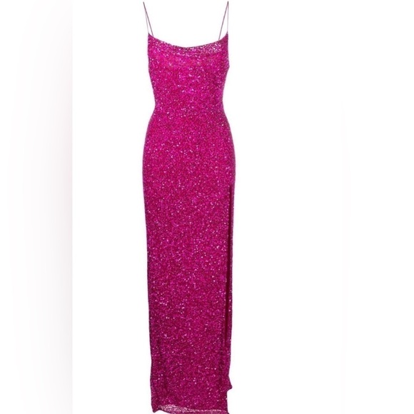 Retrofete Blair sequin gown in dragonfruit NWT - Picture 8 of 15